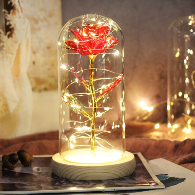 Timeless Fake Rose Bell Jar