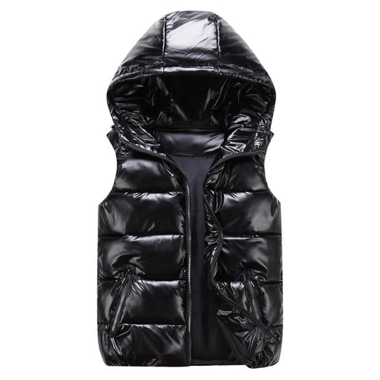 Warm Zip Up Sleeveless Puffer Jacket - Pexav