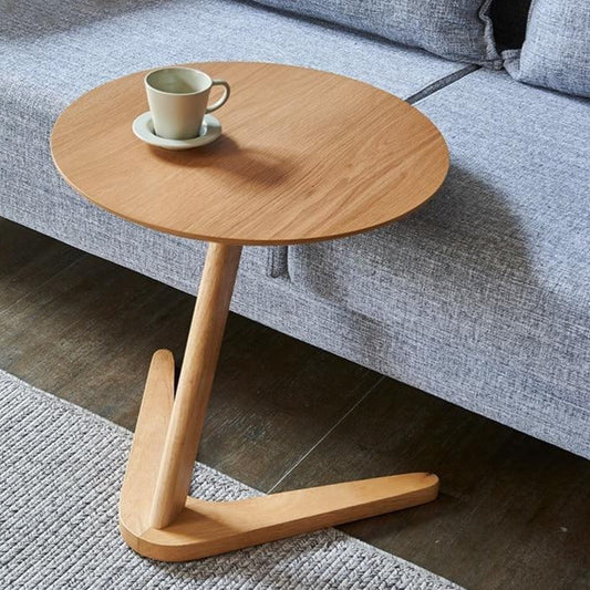 Stylish Wood Round End Table Desk - Pexav