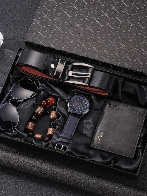 Premium Men's Genuine Leather Accessory Kit