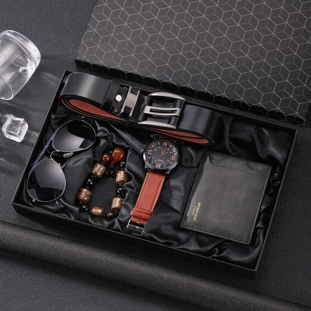 Premium Men's Genuine Leather Accessory Kit