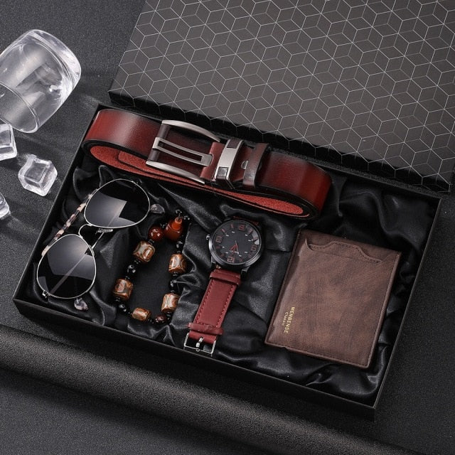 Premium Men's Genuine Leather Accessory Kit