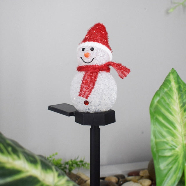 Bright Solar Powered Snowman Yard Light