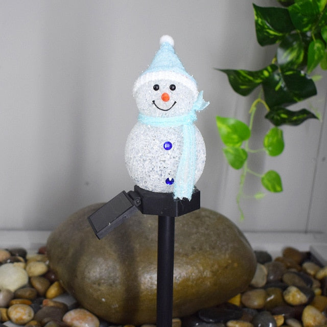 Bright Solar Powered Snowman Yard Light