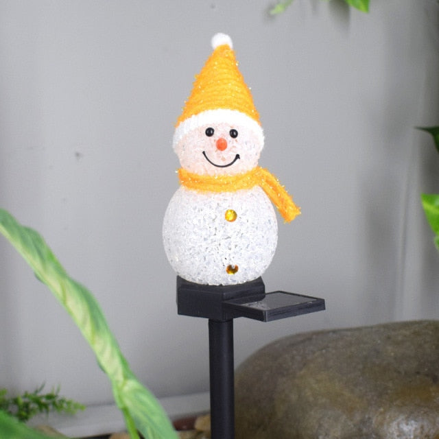 Bright Solar Powered Snowman Yard Light