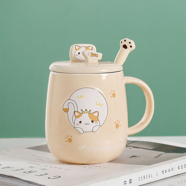 Fun Cat Design Coffee Mug Set