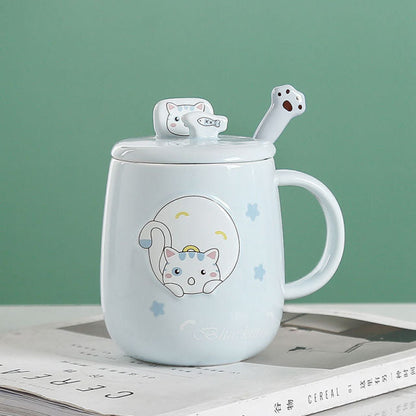 Fun Cat Design Coffee Mug Set