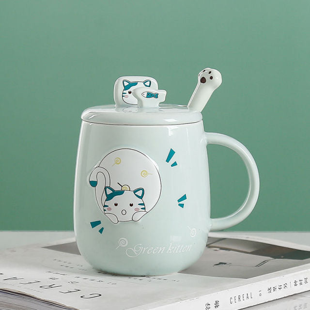 Fun Cat Design Coffee Mug Set