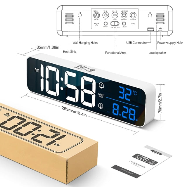 Modern Digital LED Bluetooth Clock Radio