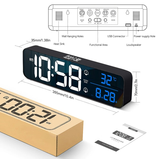 Modern Digital LED Bluetooth Clock Radio