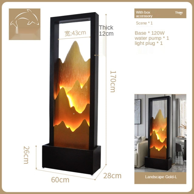 Indoor Fountain Water Feature Floor Lamp