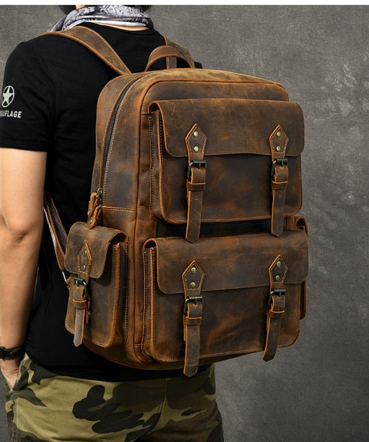 Big Space Vintage Style Men's Hiking Backpack