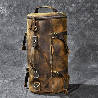 Classic Brown Leather Mens Rucksack