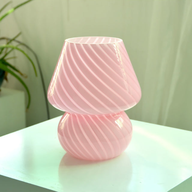 Unique Fungi Shaped Glass Table Lamp