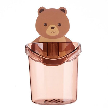 Adhesive Bear Bathroom Toothbrush Holder