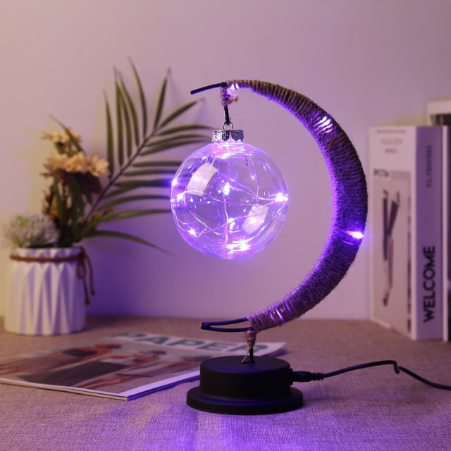 Unique Metal Moon LED Table Lamp