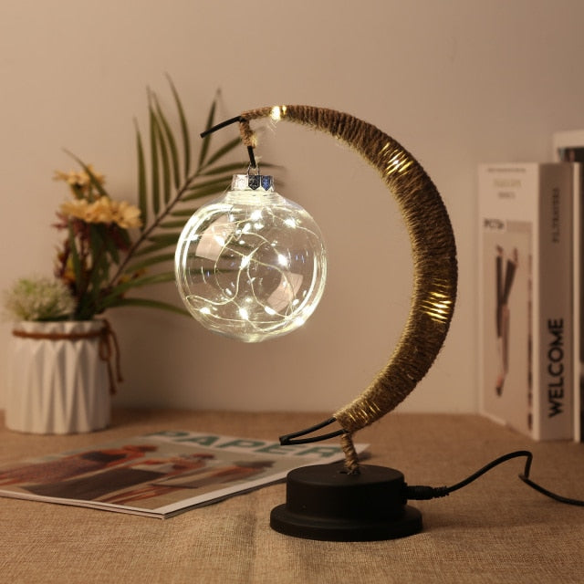 Unique Metal Moon LED Table Lamp