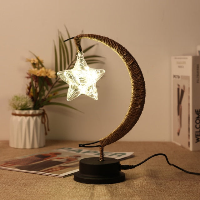 Unique Metal Moon LED Table Lamp