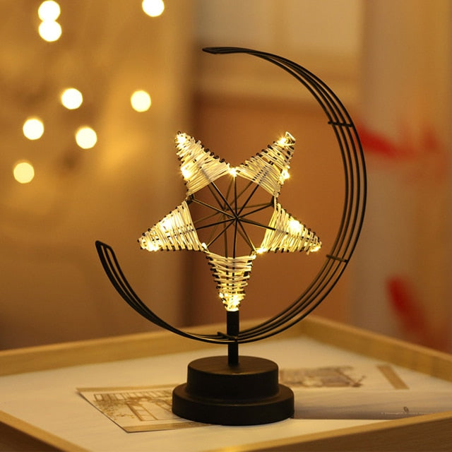 Unique Metal Moon LED Table Lamp