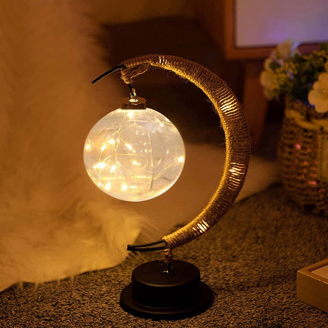 Unique Metal Moon LED Table Lamp