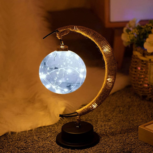 Unique Metal Moon LED Table Lamp