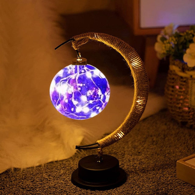 Unique Metal Moon LED Table Lamp