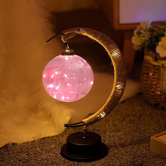 Unique Metal Moon LED Table Lamp