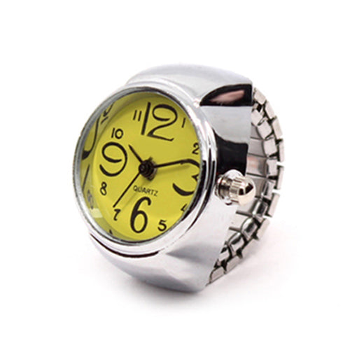 Unique Silver Tone Quartz Watch Ring