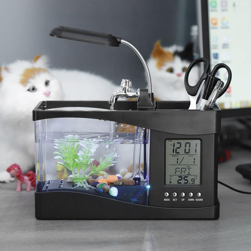 Compact Digital Clock Aquarium Tank - Pexav