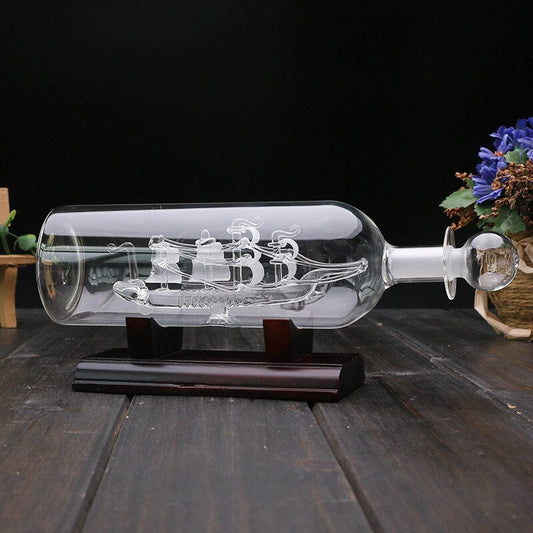 Classic Nautical Glass Bottle Table Decoration - Pexav