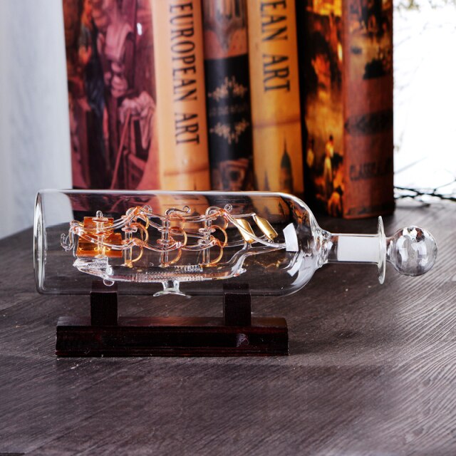 Classic Nautical Glass Bottle Table Decoration