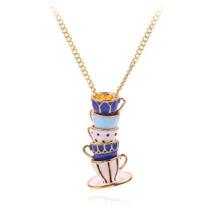 Unique Tea Cup Pendant Necklace