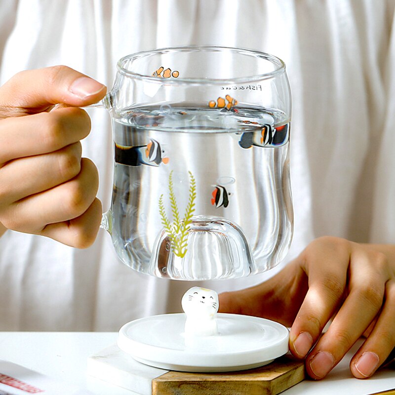 Fun Design Clear Floating Coffee Mug - Pexav