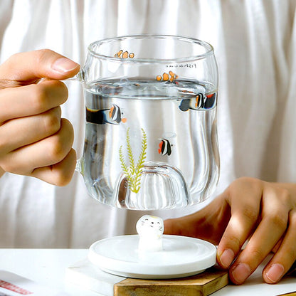 Fun Design Clear Floating Coffee Mug - Pexav