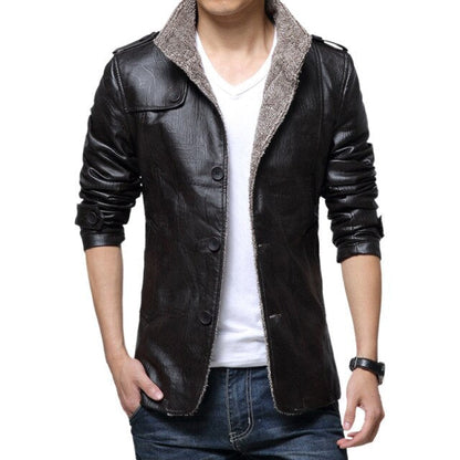Waterproof Mens Leather Trench Coat Jacket