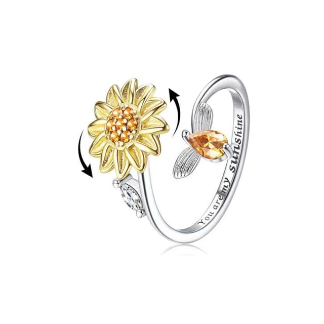 Beautiful Floral Spinning Ring