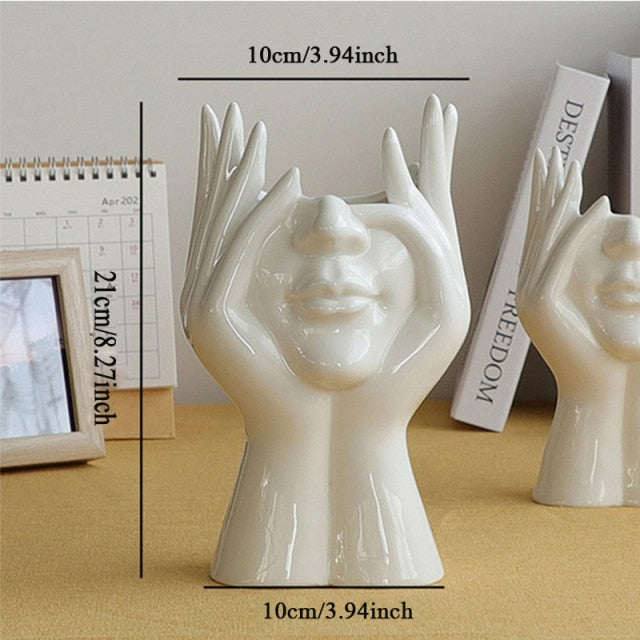 Unique Artistic Face Shaped Ceramic Vase