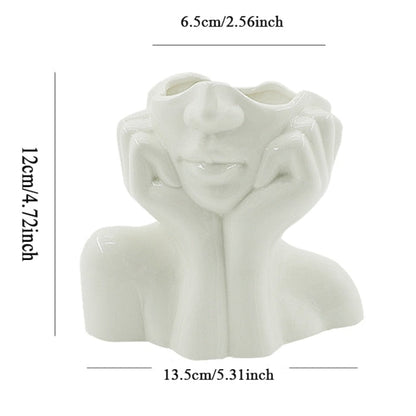 Unique Artistic Face Shaped Ceramic Vase