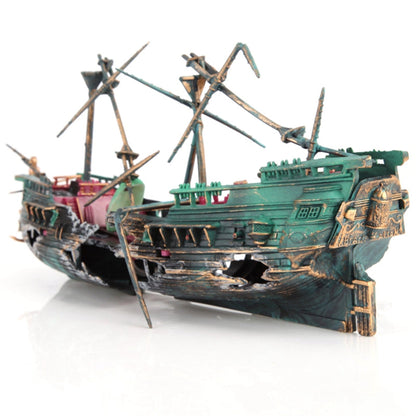 Big Sunken Ship Aquarium Ornament - Pexav