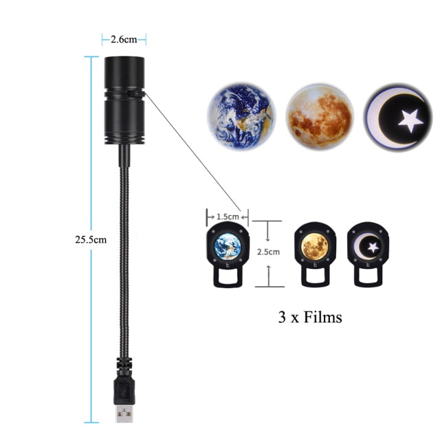 Compact Portable Globe LED Projector Lamp