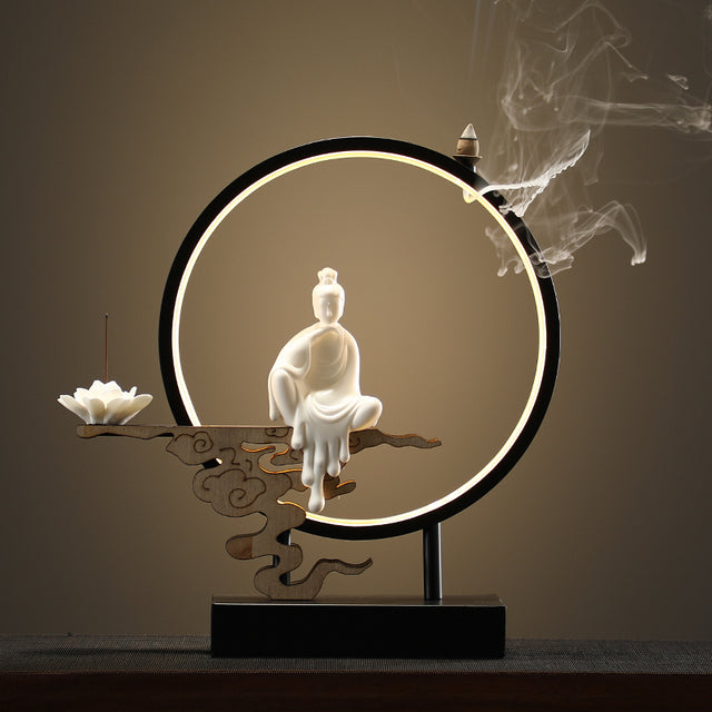 Serenene Indoor Fountain Incense Holder Lamp