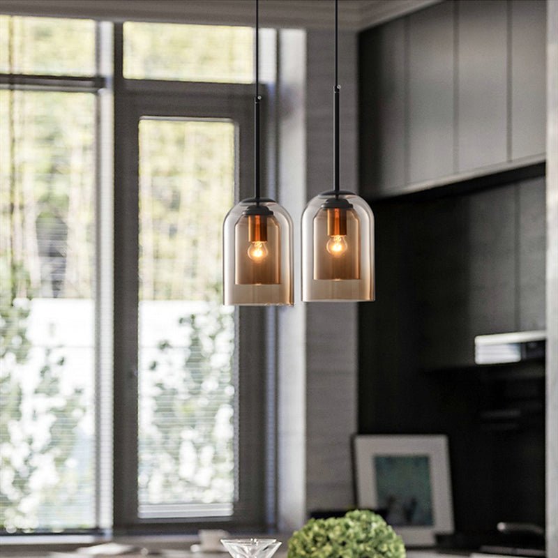 Clear Glass Pendant Light - Chic Hanging LED Ceiling Lamp