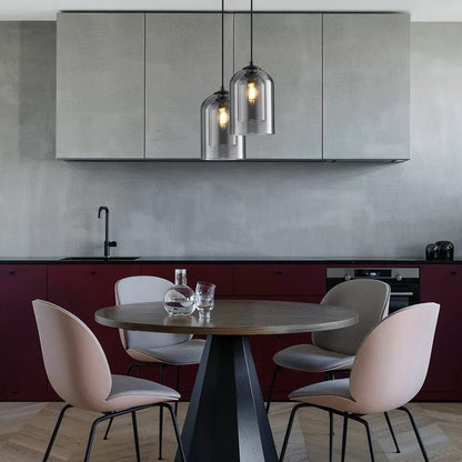 Clear Glass Pendant Light - Chic Hanging LED Ceiling Lamp