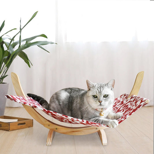 Stylish Pet Wooden Hammock - Pexav