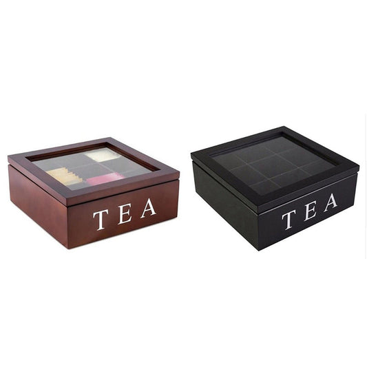Big Wooden Tea Organizer Box - Pexav