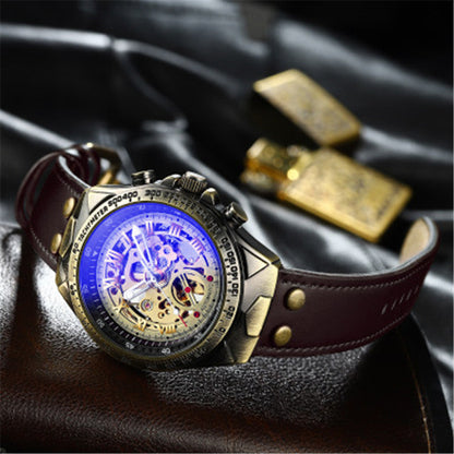 Vintage Industrial Style Leather Mens Watch - Pexav