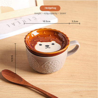 Adorable Kitty Ceramic Coffee Mug with Lid