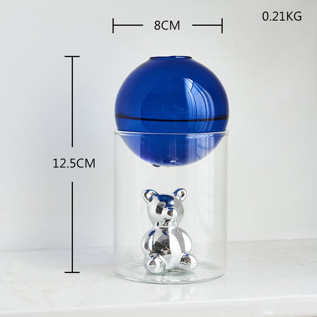 Clear Round Glass Mini Indoor Planter Vase