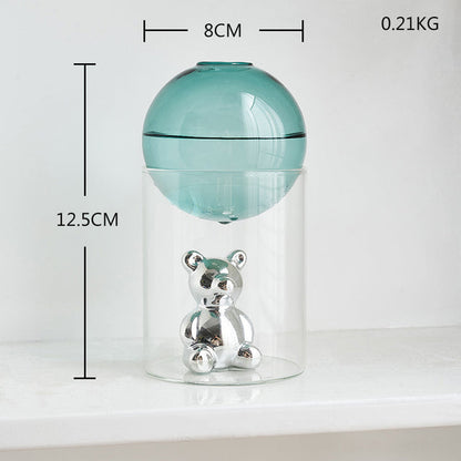 Clear Round Glass Mini Indoor Planter Vase