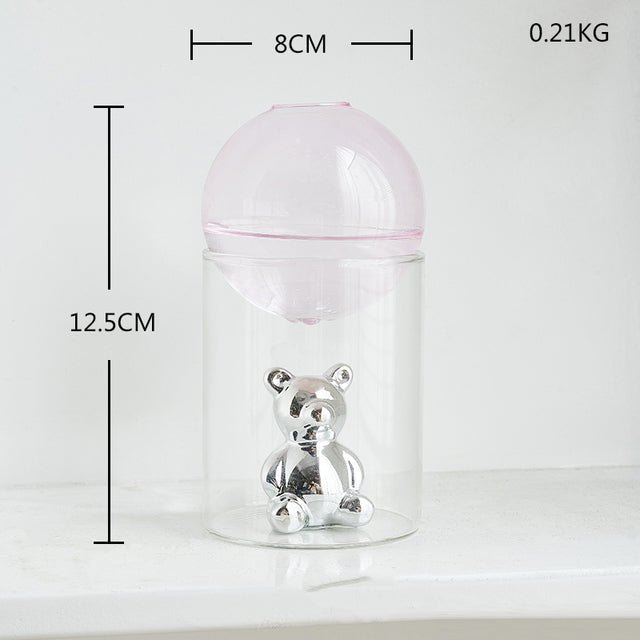 Clear Round Glass Mini Indoor Planter Vase